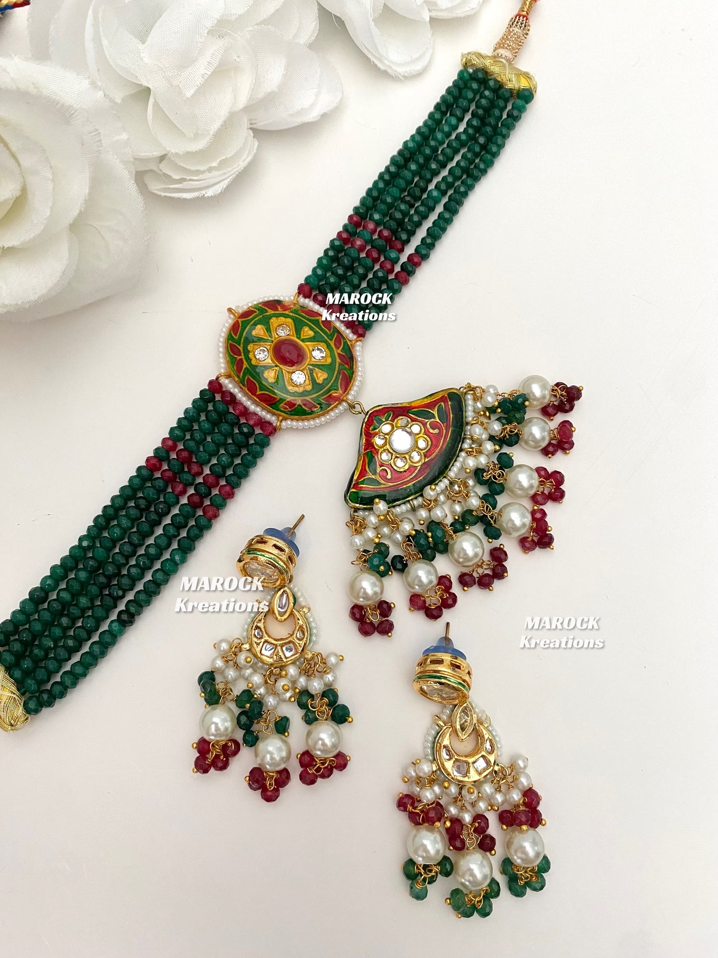 Mannat Kundan Meenakari Statement Choker set