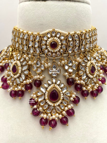 Bhavika Premium Quality Kundan choker/Necklace set