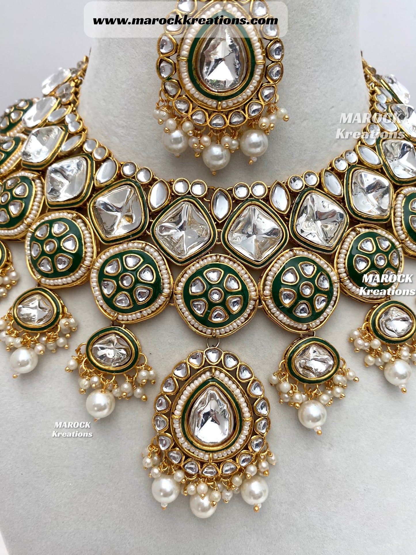 Hazel Kundan Meenakari Statement Necklace set/Bridal set