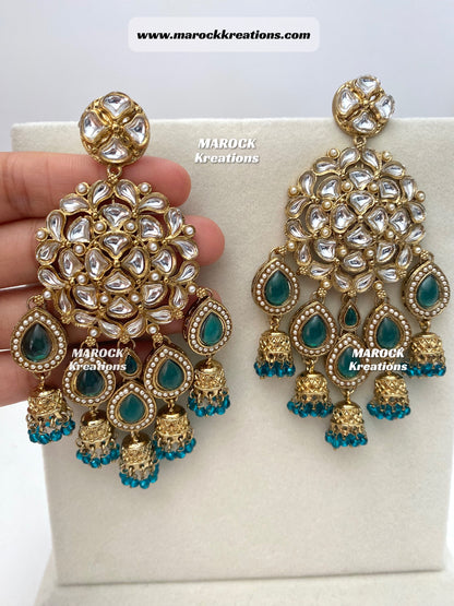 Bollywood style premium quality Kundan Statement Earrings