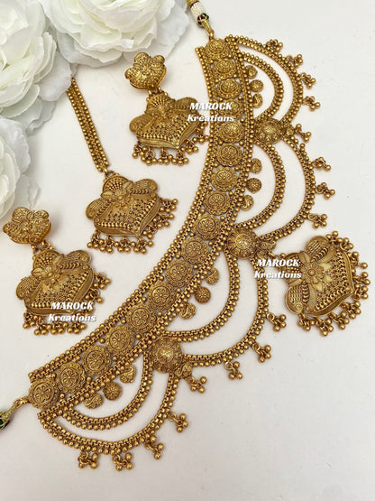 Kubra Premium Quality Gold plated statement choker set