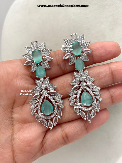 Austin Silver American Diamond Necklace set