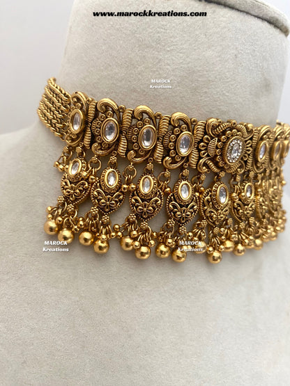 Robin Premium Quality Gold Plated Rajwadi choker set