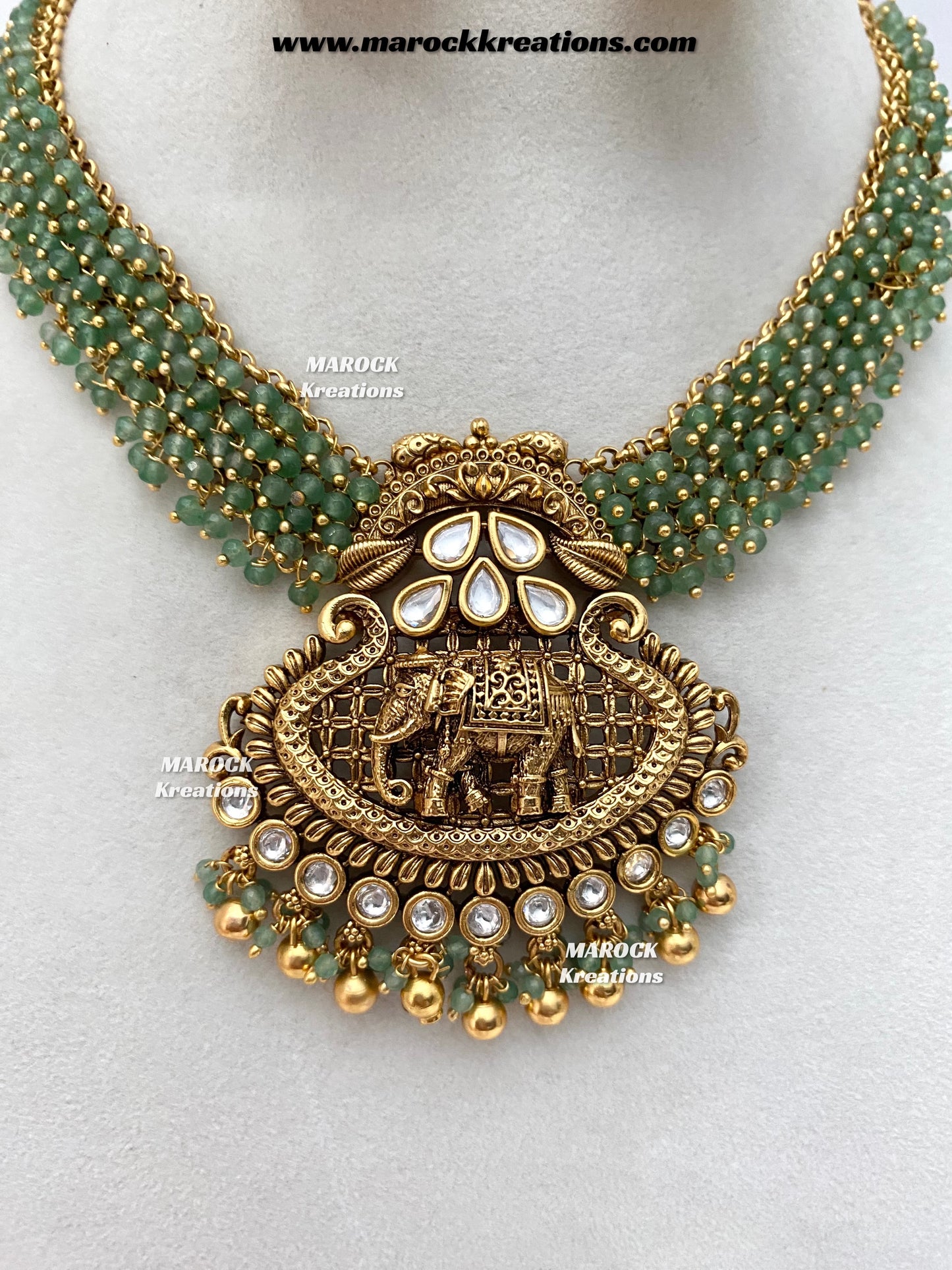 Sahana Premium Quality Gold Plated Rajwadi necklace set
