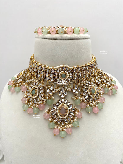 Bhavika Premium Quality Kundan choker/Necklace set