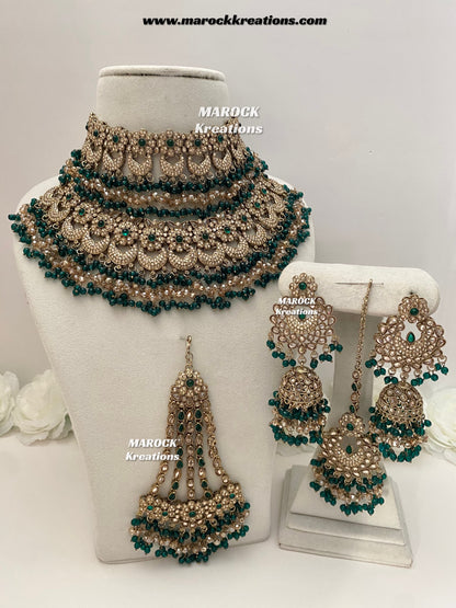 Meesha Premium Quality Pakistani Choker and Necklace combo set