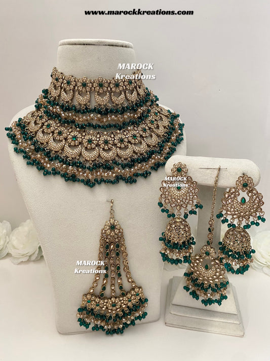 Meesha Premium Quality Pakistani Choker and Necklace combo set