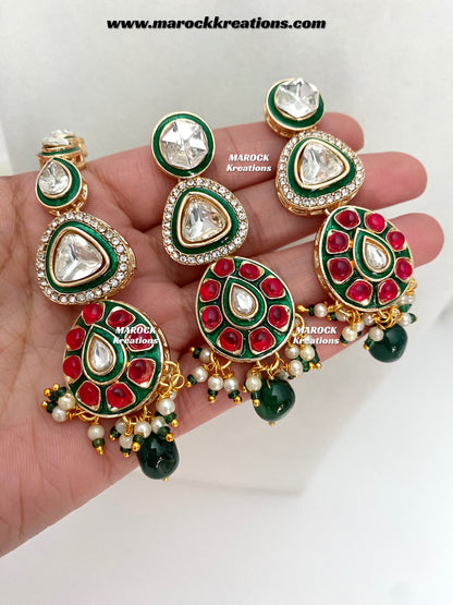 Garima Premium Quality uncut Kundan Statement Necklace set