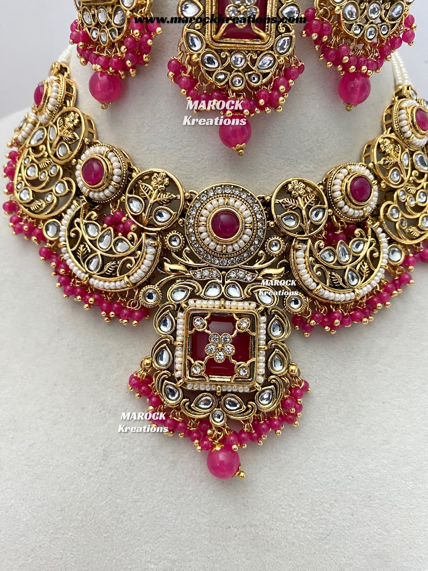 Carrie Premium Quality Kundan Statement Necklace set