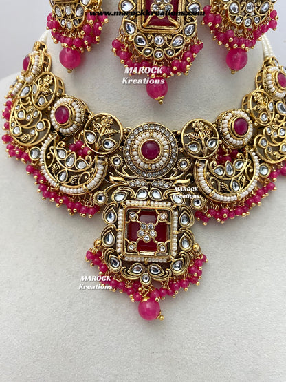 Carrie Premium Quality Kundan Statement Necklace set