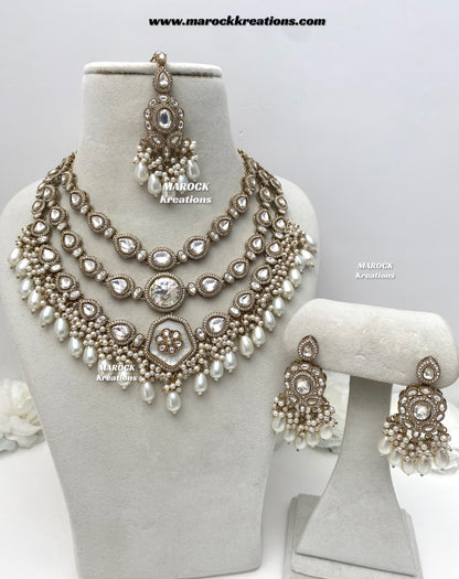 Manisha Sabyasachi inspired Premium Quality Kundan triple layer statement necklace set