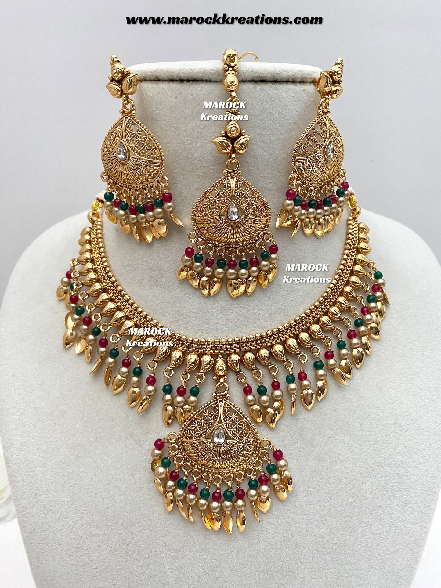 Diya Premium Quality Gold Plated peepal patti necklace set