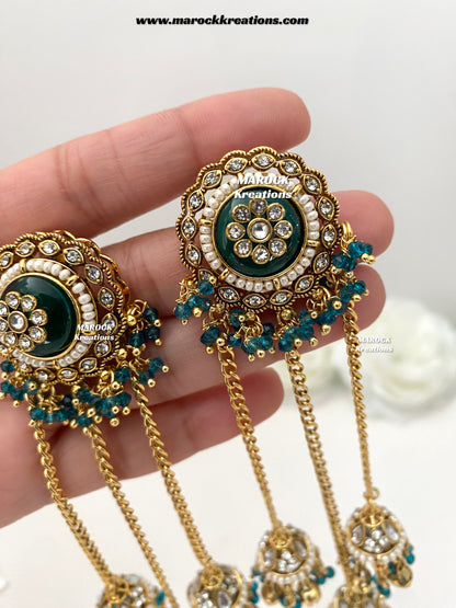 Nimrit Premium Quality Kashmiri Kundan Statement Earrings