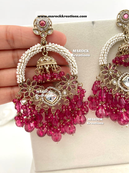 Bollywood style Kundan Statement Earrings