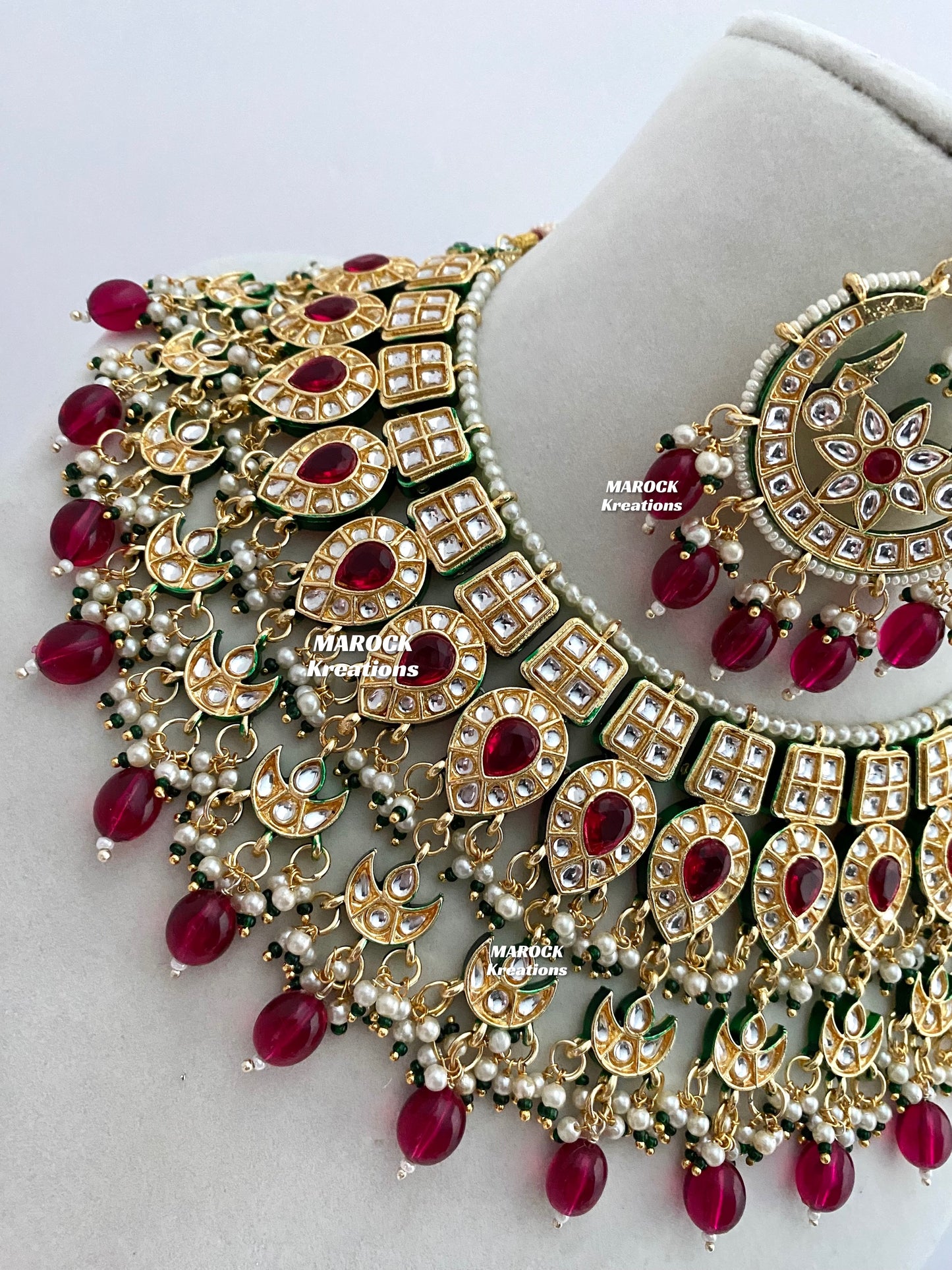 Premium Quality Thappa Kundan Statement Necklace set