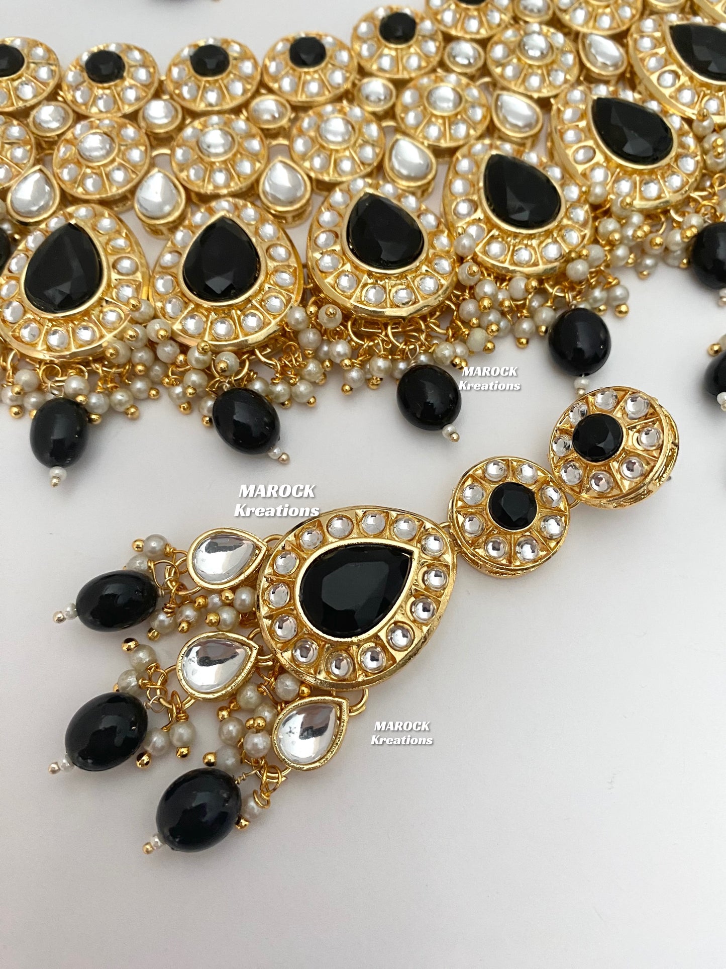 Premium Quality Thappa Kundan Necklace set