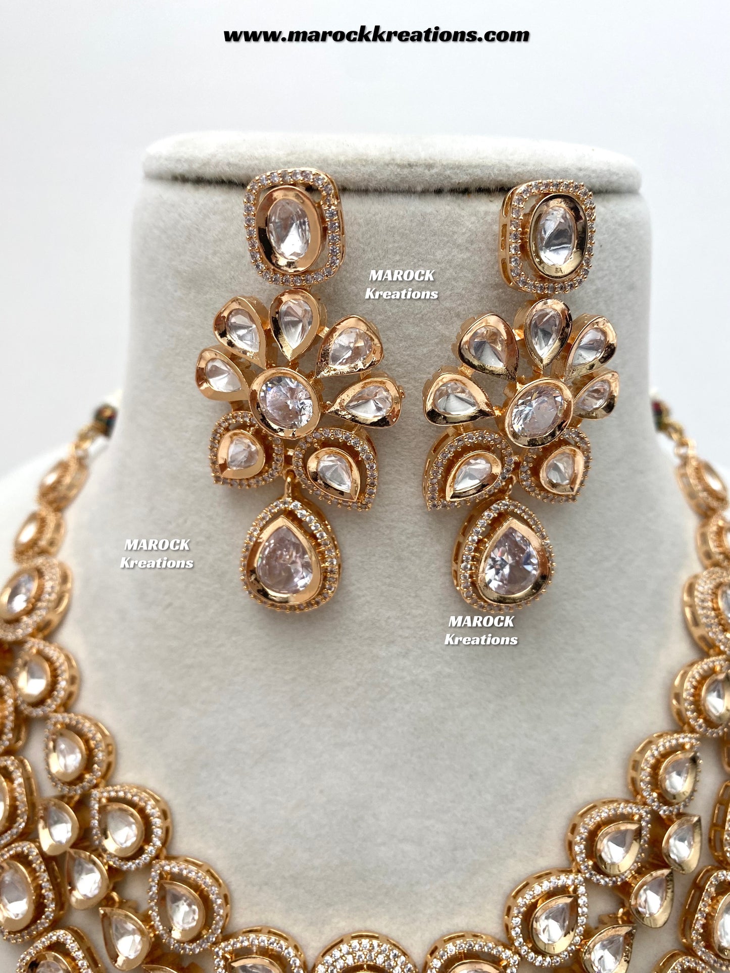 Mahnoor Premium Quality Tyani inspired Gold plated statement necklace set