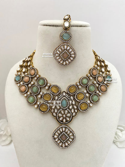Jessie Tyani inspired Victorian Kundan Statement Necklace set