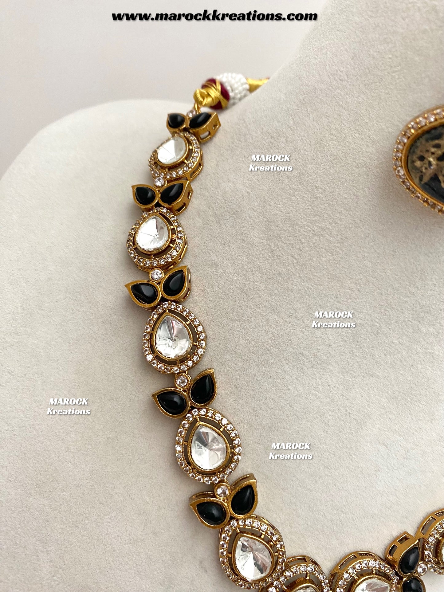 Narisha Premium Quality tyani inspired Kundan doublet stone Statement Necklace set