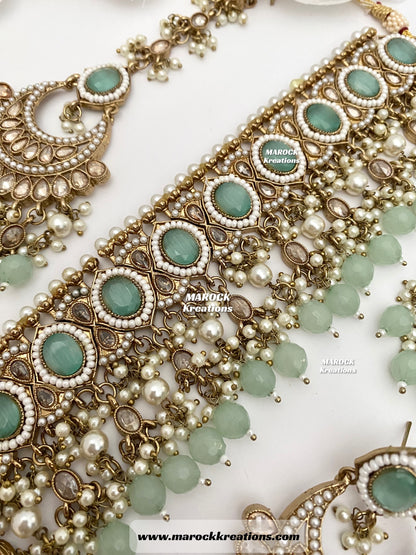 Sabyasachi inspired Antique Gold Polki statement choker sets