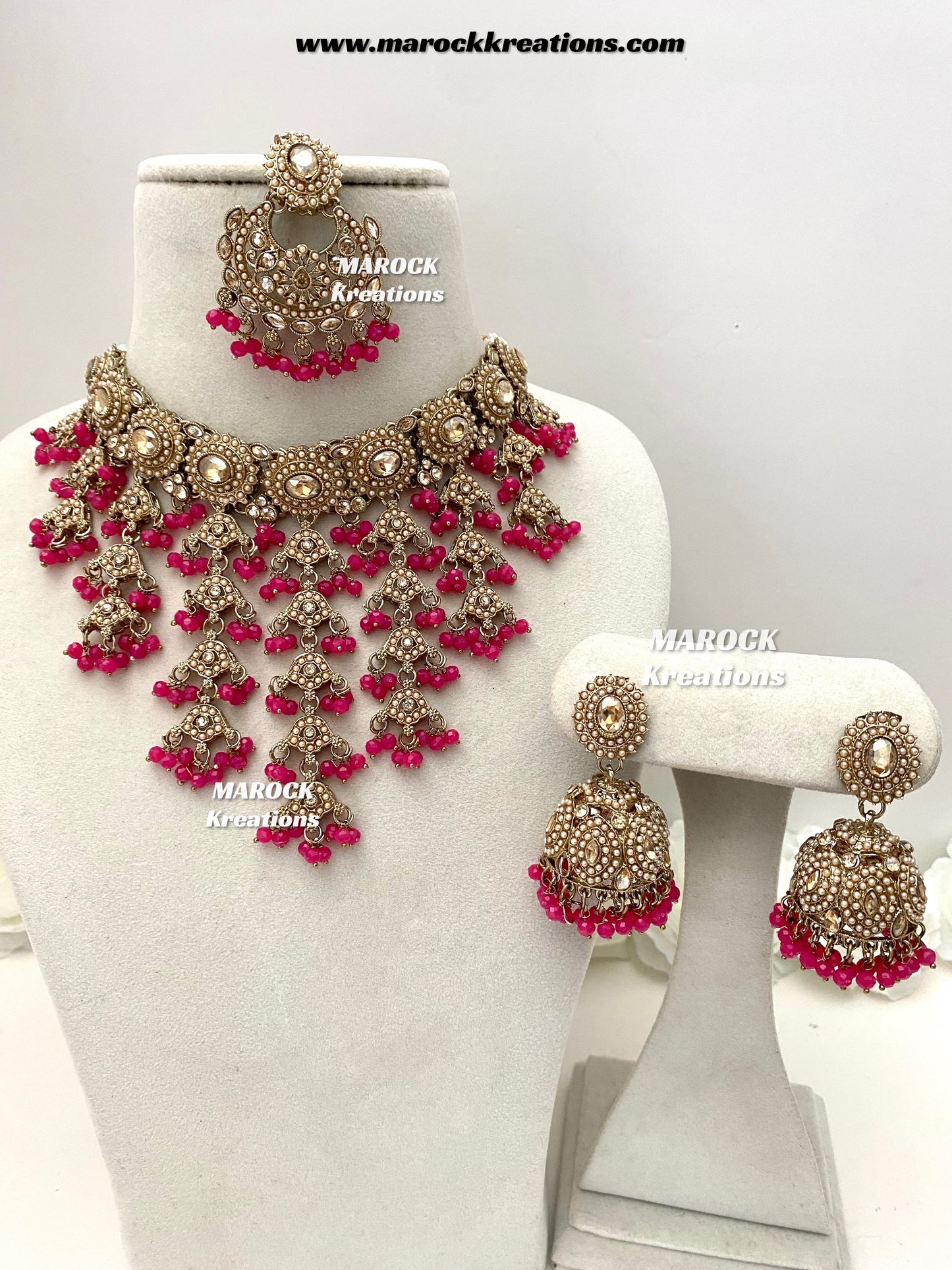 Shaya Antique Gold Polki waterfall Choker set