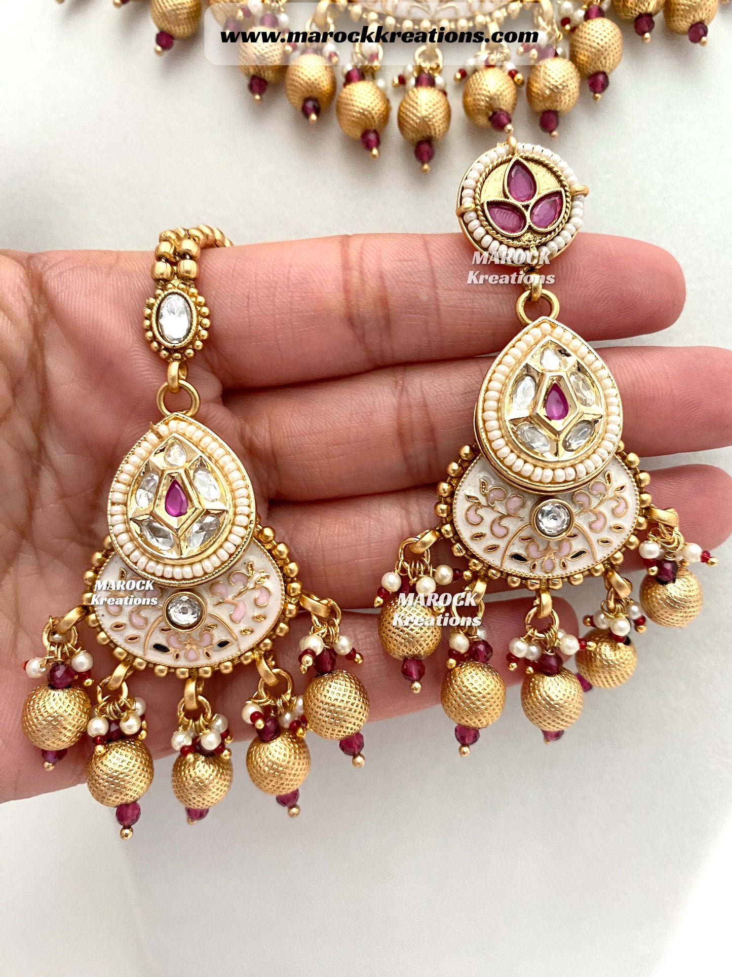 Zara Premium Quality Gold plated Kundan Necklace set