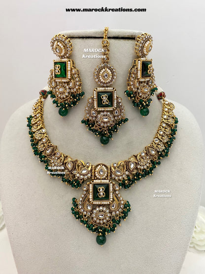Nidhi Premium Quality Kundan Statement necklace set
