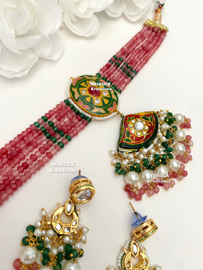 Mannat Kundan Meenakari Statement Choker set