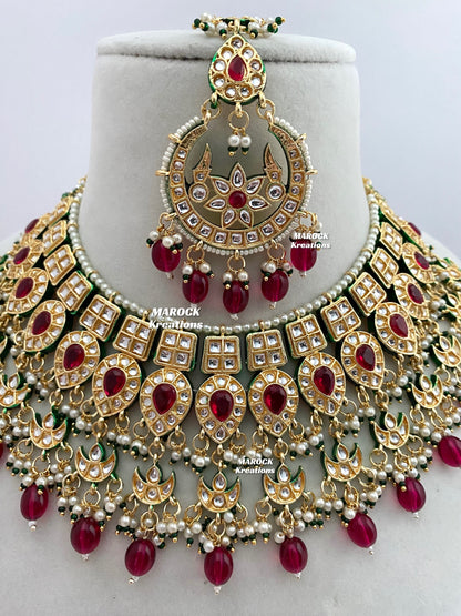 Premium Quality Thappa Kundan Statement Necklace set