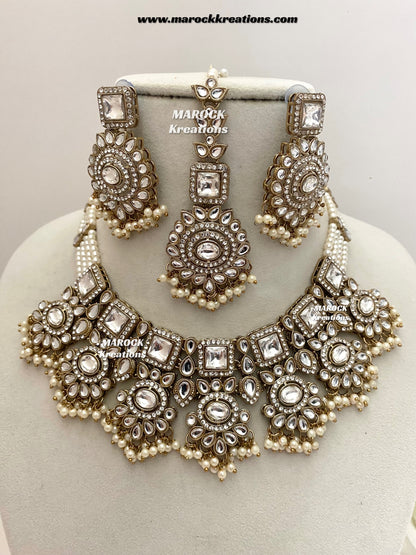 Christi Premium Quality Kundan Statement necklace set