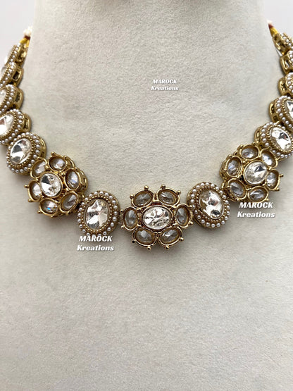 Arina Premium Quality Kundan Single line necklace set