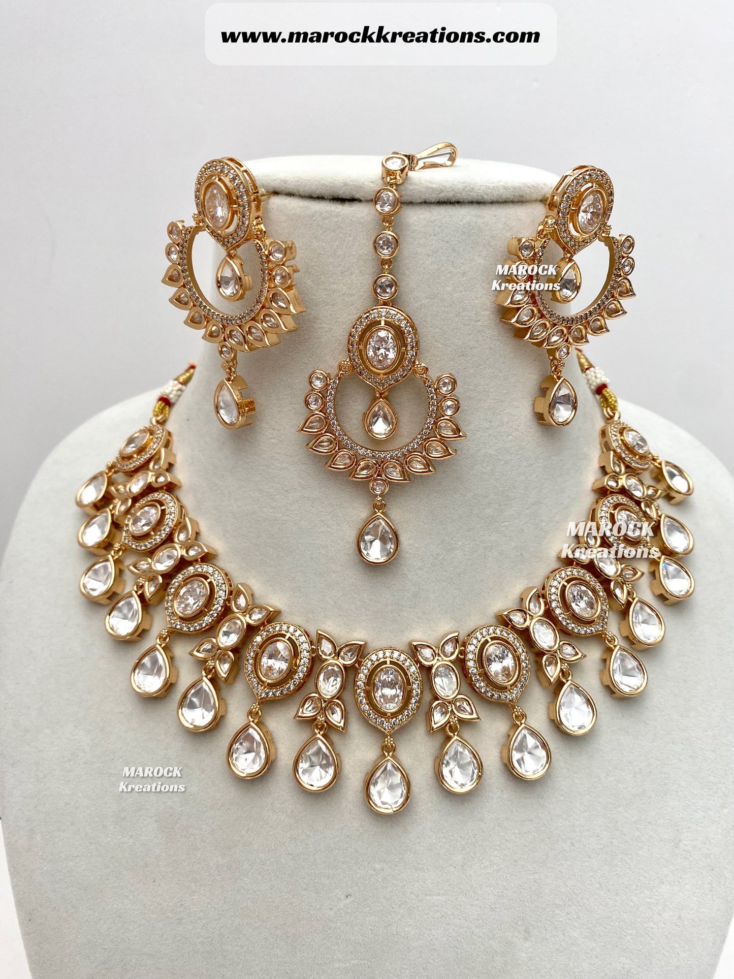 Naaz Tyani inspired Premium Quality gold plated Kundan Statement Necklace set