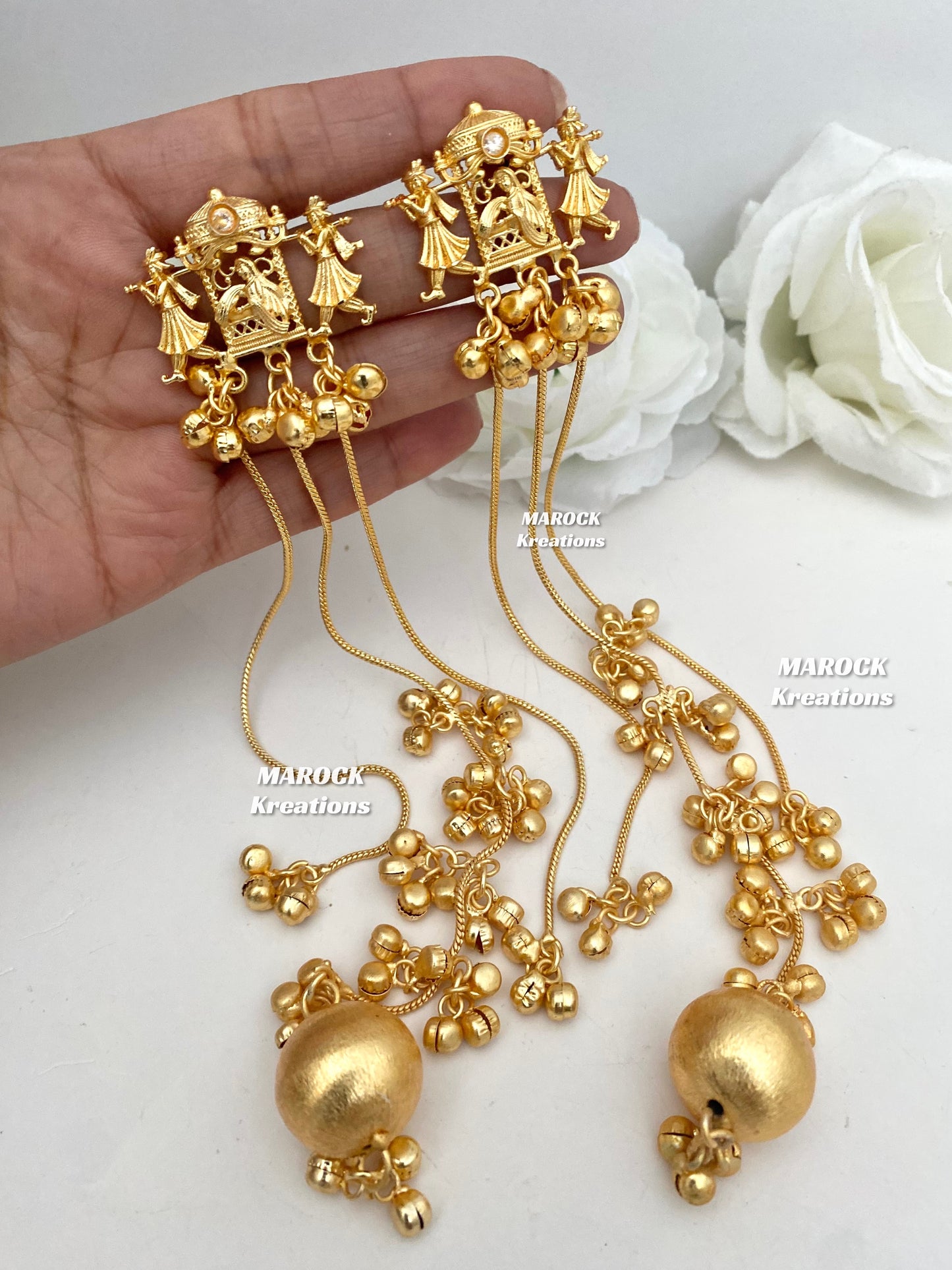 Mehnaz Premium quality Doli/Barat Gold plated Kashmiri Statement Earrings