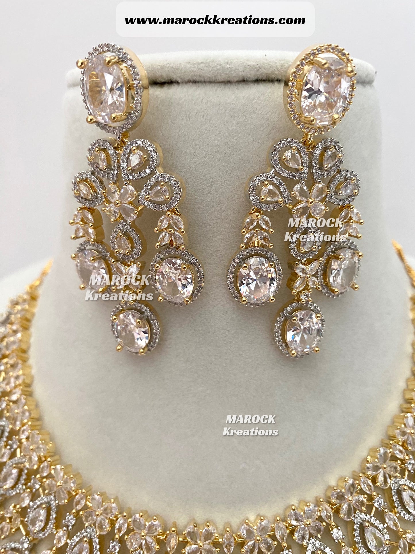 Amaya Golden American Diamond Necklace set