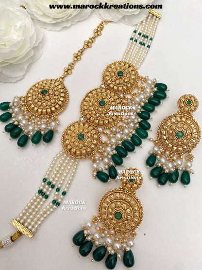 Anuja Premium Quality Gold Plated statement choker set