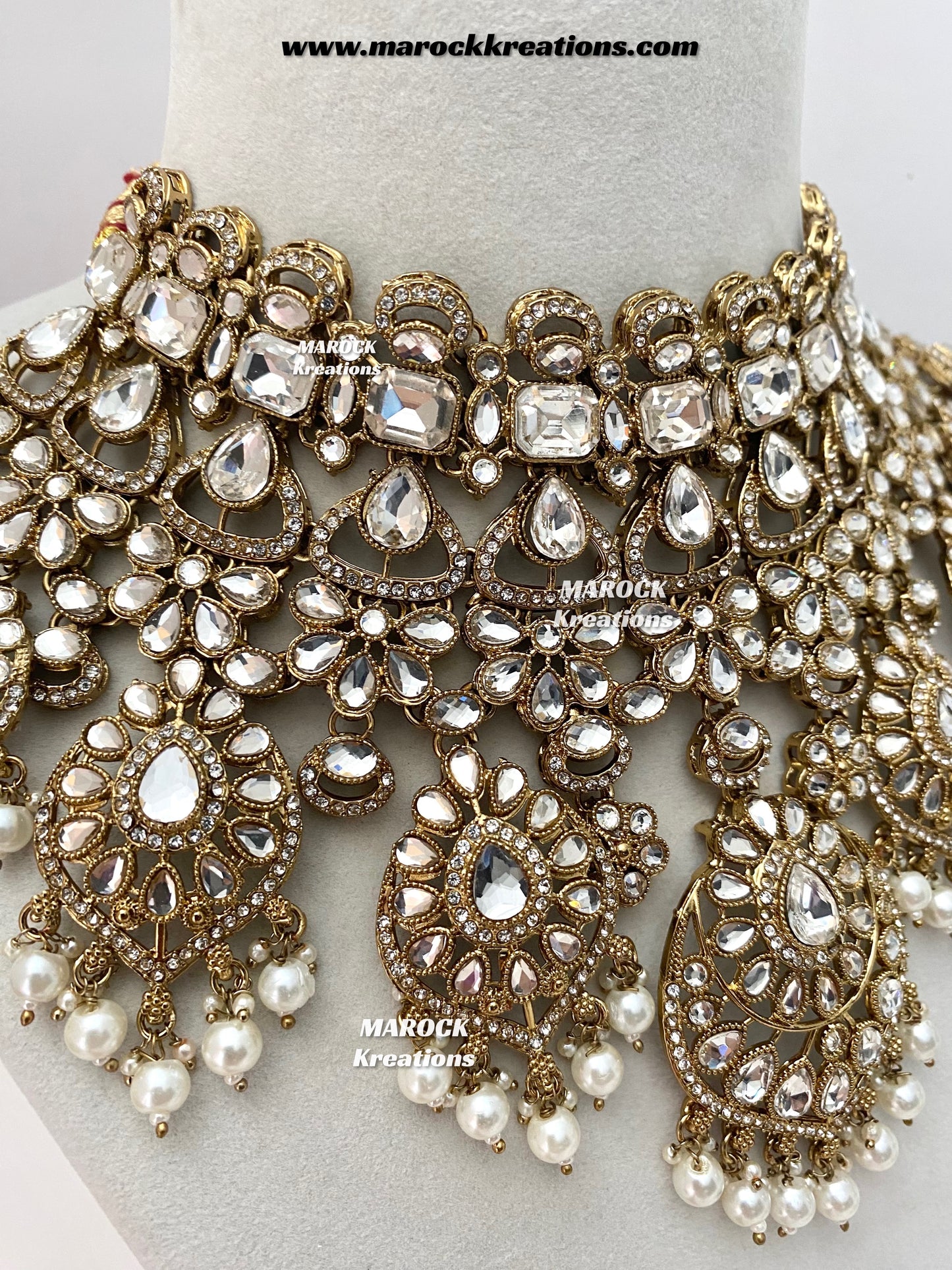 Shinal Uncut Polki Statement Necklace set/Bridal set
