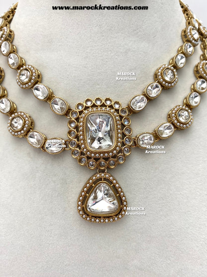 Saba Premium Quality Kundan statement necklace set