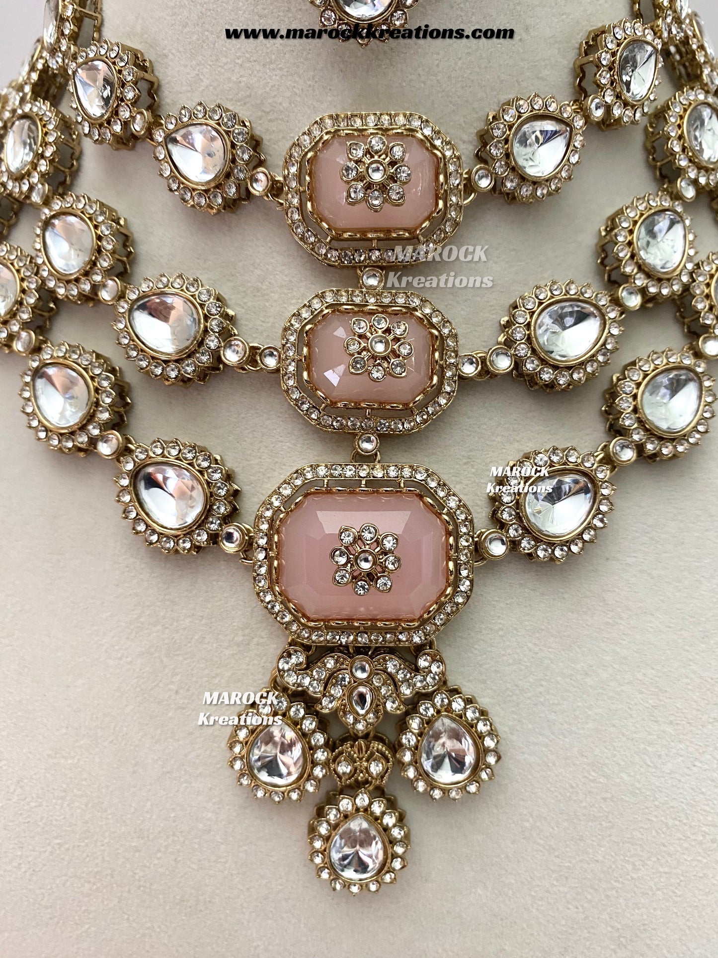 Luxy Premium Quality Kundan multi layered Statement Bridal set