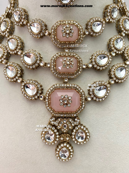 Luxy Premium Quality Kundan multi layered Statement Bridal set