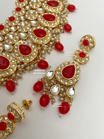 Premium Quality Thappa Kundan Necklace set