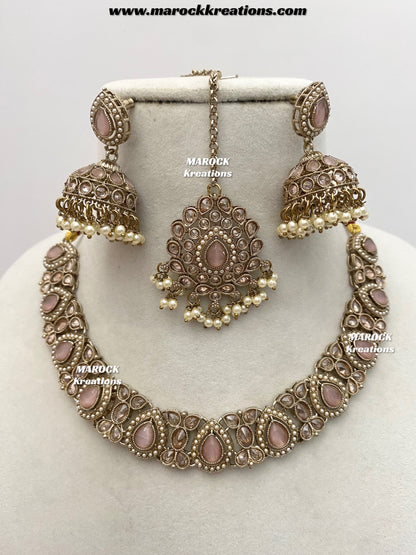 Hemani Antique gold Polki Necklace set