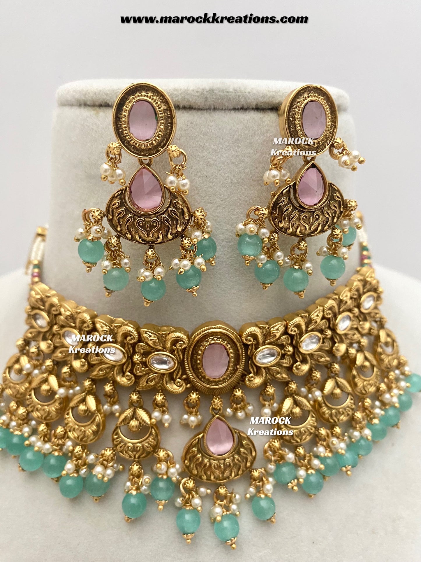 Sugandha Premium Quality Gold Plated Rajwadi choker set