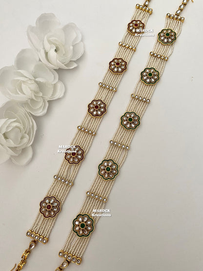 Premium Quality Kundan Meenakari sheesh phool/head band/head piece