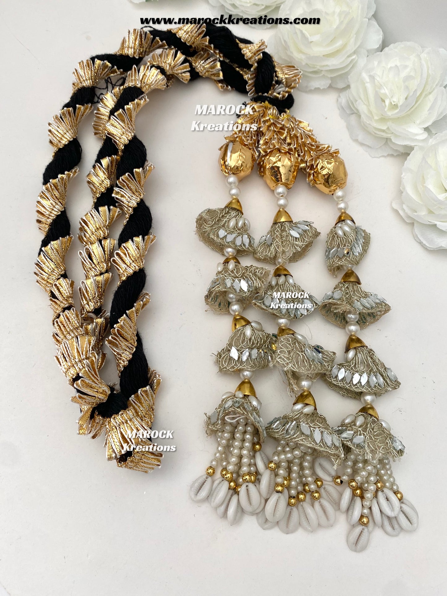 Traditional gotta patti Parandi with lace /Hair dori/Jago braid accessories