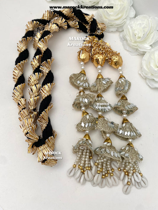 Traditional gotta patti Parandi with lace /Hair dori/Jago braid accessories