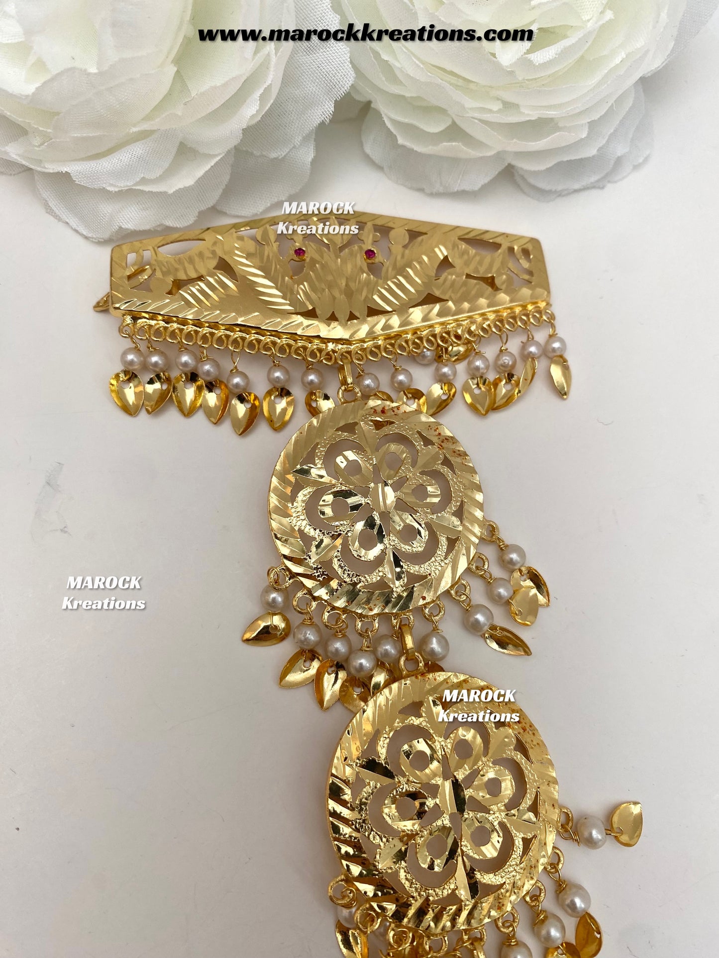Gold plated Peepal patti Jadau Braid Jewelry/Choti
