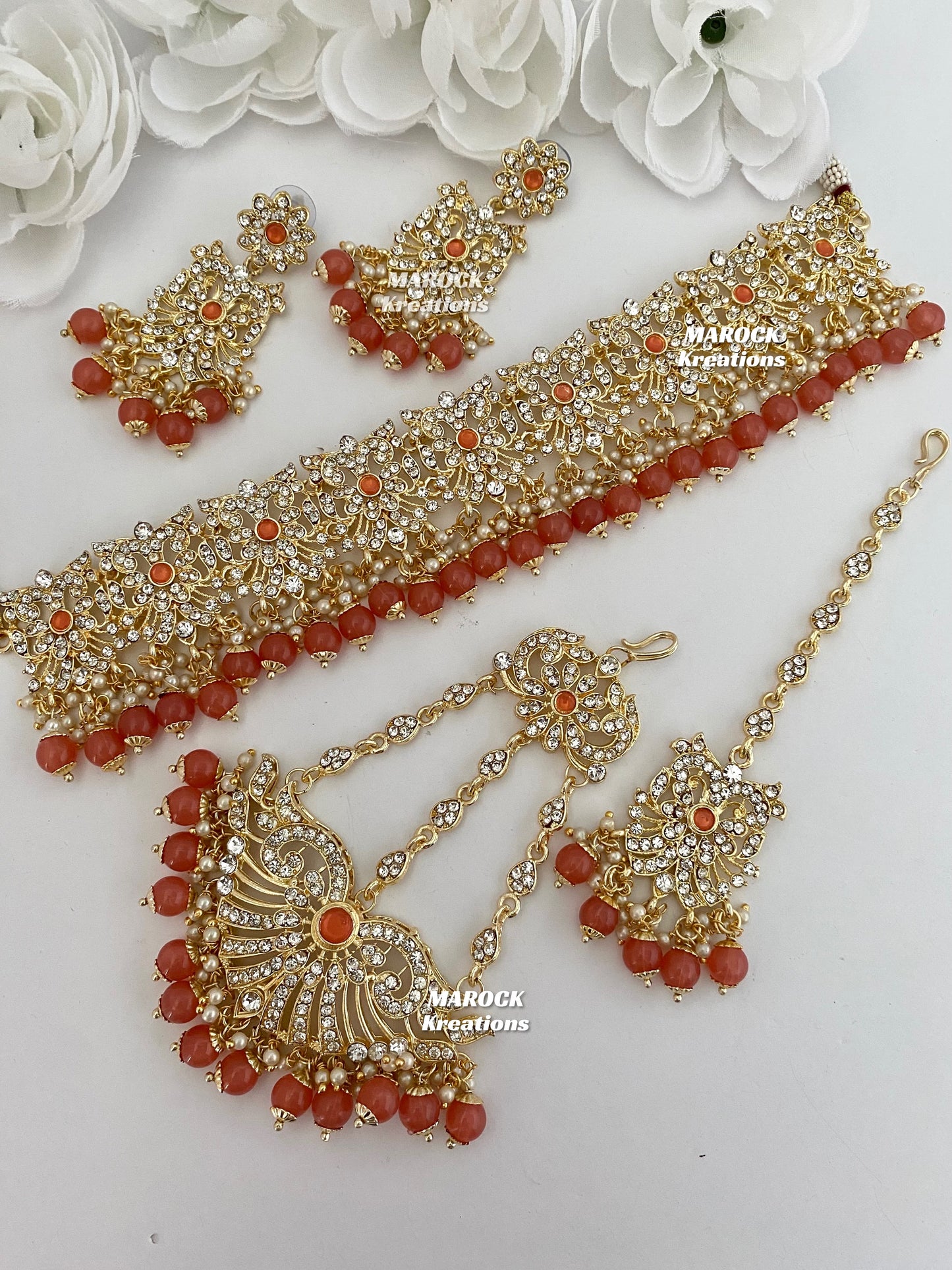 Gold base Pakistani Choker sets