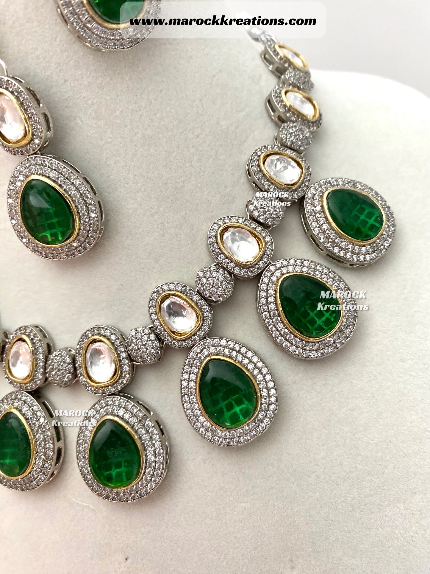 Evelyn Tyani inspired Premium Quality dual tone Kundan Necklace set