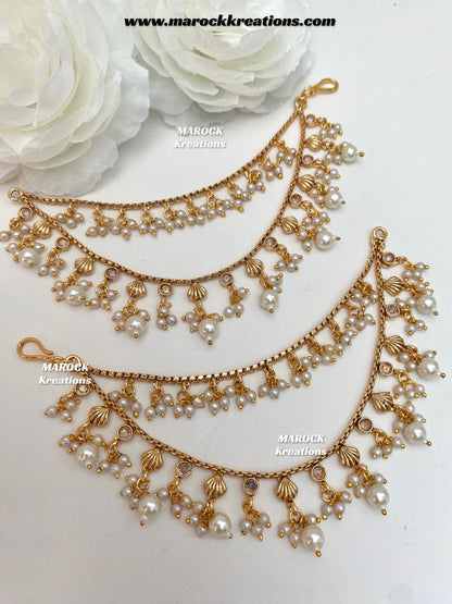 Leena Gold Plated Saharey/Ear chains