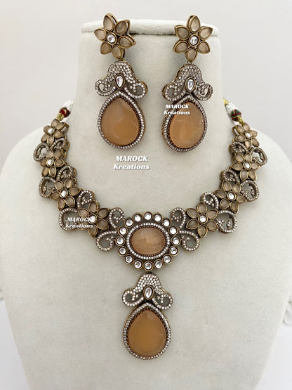 Freya Sabyasachi inspired Premium Quality Moissanite Kundan Necklace set